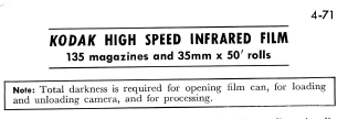 Kodak High Speed IR film