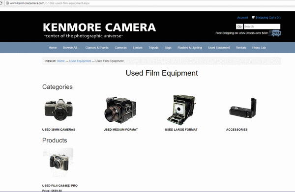 Film camera stores