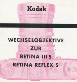 Kodak retina reflex S lenses