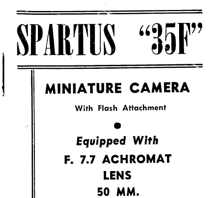 Spartus 35 F camera