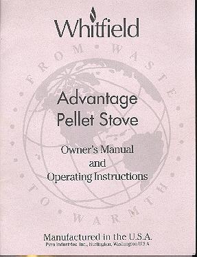 Whitfield Pellet stove booklet - owners manual