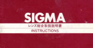 Sigma lens instructions - specifications