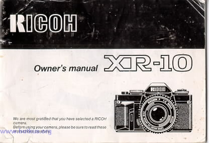 Ricoh XR-10 KR-10x camera manual, instruction manual, user manual